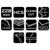 Orrfűrészlap tiszta vágáshoz, szigetelőanyagokhoz, gumihoz, kartonhoz, 228mm, HCS, NEO TOOLS
