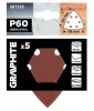 Csiszolópapír tépőzáras deltacsiszolóhoz 93x93mm, P60, 6 lyukas, 5db, min.rendelés: 3db