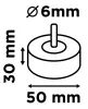 Csiszolókerék csapos 50x30x6mm, P80