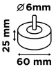 Csiszolókerék csapos 60x25x6mm, P40