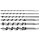 Fafúró készlet, spirál, 230mm, 6, 8, 10, 12, 16, 20mm, 6db