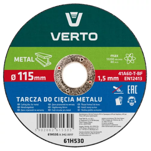 Vágókorong fémhez 115x1.5x22mm, min. rendelés: 5db