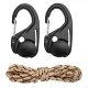 Rugós kötélfeszítő karabíner + paracord kötél(3.5mmx1.5m) készlet, 3db