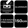 Vízmérték 150cm, alu, 3 libella, 1 fogantyú, S400, min. rendelés: 3db