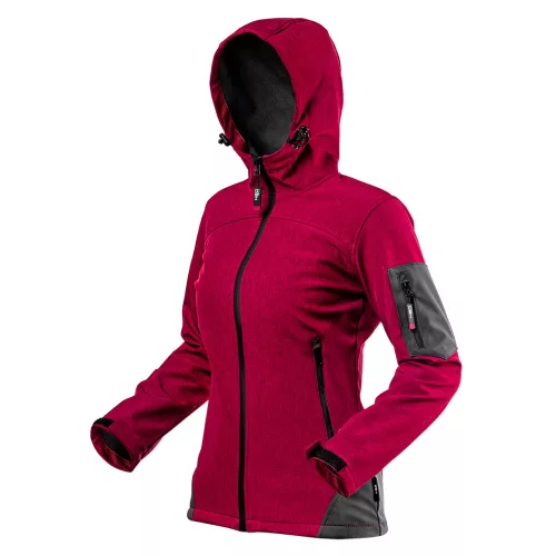 Női softshell, víz- és szélálló munkavédelmi kabát, vízállóság:8000, lélegző:1000, M
