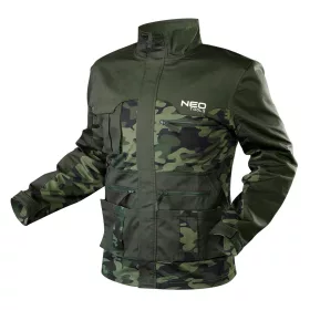   Terepmintás munkavédelmi kabát CAMO, 60% pamut, 40% polyester, 255 g/m2, XL