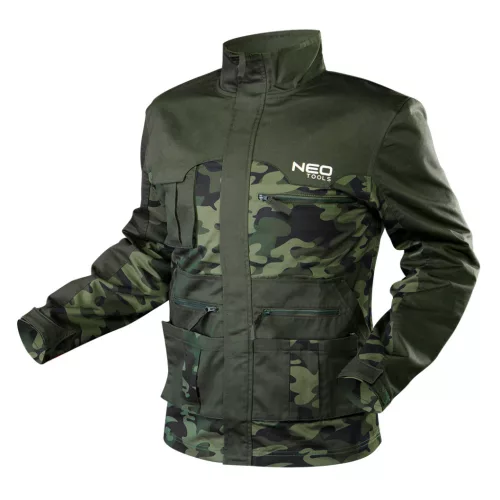 Terepmintás munkavédelmi kabát CAMO, 60% pamut, 40% polyester, 255 g/m2, XXXL