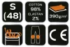 Farmer munkásnadrág, Denim, 98% pamut, térdvédő betét zsebbel, gombos oldalzsebekkel, 255 g/m2, S