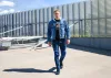 Farmer munkásnadrág, Denim, 98% pamut, térdvédő betét zsebbel, gombos oldalzsebekkel, 255 g/m2, XL