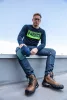 Farmer munkásnadrág, Denim, cipzáros oldalzsebekkel, 98% pamut, 410 g/m2, M