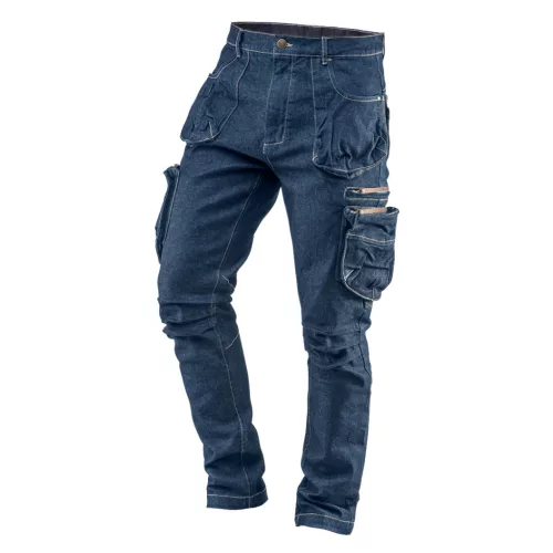 Farmer munkásnadrág, Denim, cipzáros oldalzsebekkel, 98% pamut, 410 g/m2, XXXL