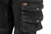 Farmer munkásnadrág, Denim, fekete, 98% pamut, térdvédő zseb, gombos oldalzsebek, 255 g/m2, L