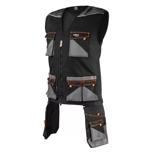 Munkavédelmi mellény karcsúsított(slim fit), 60% pamut, 37% poliészter, 3% elasztán, 285 g/m2, S