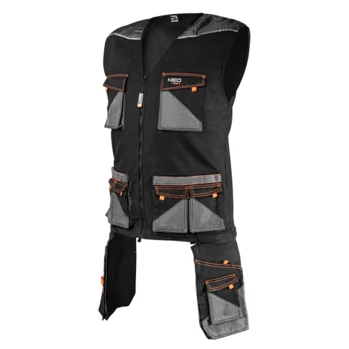 Munkavédelmi mellény karcsúsított(slim fit), 60% pamut, 37% poliészter, 3% elasztán, 285 g/m2, S
