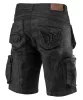 Farmer munkás rövidnadrág, Denim, fekete, cipzáros oldalzsebekkel, 98% pamut, 410g/m2, S