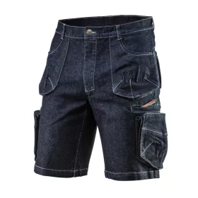   Farmer munkás rövidnadrág, Denim, cipzáros oldalzsebekkel, 98% pamut, 410g/m2, XXXL