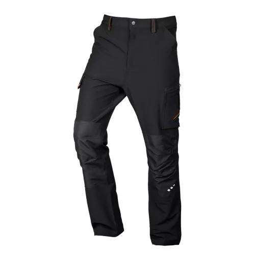 Munkásnadrág Mix&Match, 4 irányú sztreccs, 230g/m2, fekete-narancs, L
