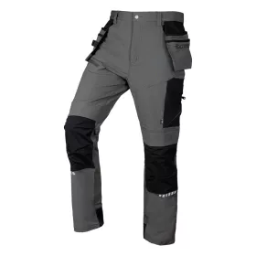   Munkásnadrág Mix&Match, 4 irányú sztreccs, 230g/m2, külső csavarzsebek, Cordura erősítés, szürke-fekete, M