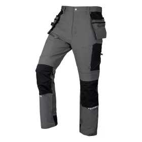   Munkásnadrág Mix&Match, 4 irányú sztreccs, 230g/m2, külső csavarzsebek, Cordura erősítés, szürke-fekete, S