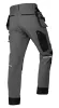 Munkásnadrág Mix&Match, 4 irányú sztreccs, 230g/m2, külső csavarzsebek, Cordura erősítés, szür.-fekete, XXXL