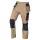 Munkásnadrág Mix&Match, 4 irányú sztreccs, 230g/m2, külső csavarzsebek, Cordura erősítés, bézs-fekete, XXXL