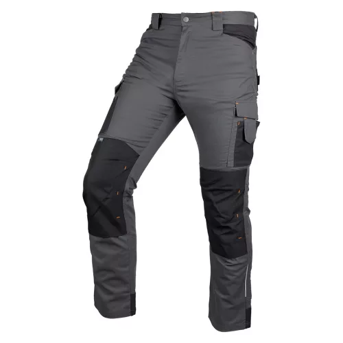 Munkásnadrág Mix&Match Canvas, 280g/m2, külső zsebek, Cordura részek, fényvisszav. betétek, szürke-fek., L