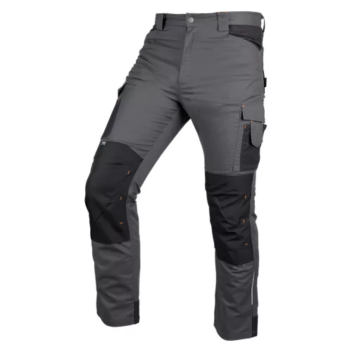 Munkásnadrág Mix&Match Canvas, 280g/m2, külső zsebek, Cordura részek, fényvisszav. betétek, szürke-fek., S