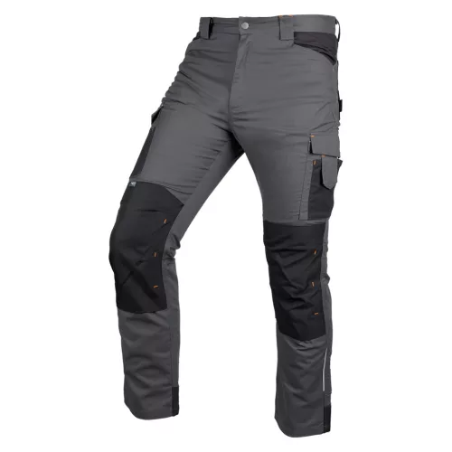 Munkásnadrág Mix&Match Canvas, 280g/m2, külső zsebek, Cordura részek, fényvisszav. betétek, szürke-fek., XXL