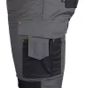 Munkásnadrág Mix&Match Canvas, 280g/m2, külső zsebek, Cordura részek, fényvisszav. betétek, szürke-fek., XXXL