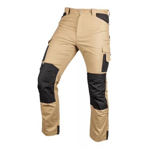 Munkásnadrág Mix&Match Canvas, 280g/m2, külső zsebek, Cordura részek, fényvisszav. betétek, bézs-fek., XL