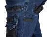 Farmer munkásnadrág, Denim, 82% pamut, Oxford szövet, térdvédő betét, cippzáras zsebek, kék-fekete, S