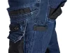 Farmer munkásnadrág, Denim, 82% pamut, Oxford szövet, térdvédő betét, cippzáras zsebek, kék-fekete, S