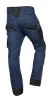 Farmer munkásnadrág, Denim, 82% pamut, Oxford szövet, térdvédő betét, cippzáras zsebek, kék-fekete, XL
