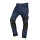Farmer munkásnadrág, Denim, 82% pamut, Oxford szövet, térdvédő betét, cippzáras zsebek, kék-fekete, XS