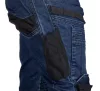 Farmer munkásnadrág, Denim, 82% pamut, Oxford szövet, térdvédő betét, cippzáras zsebek, kék-fekete, XS