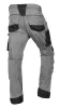 Farmer munkásnadrág, Denim, 82% pamut, Oxford szövet, térdvédő betét, cippzáras zsebek, szürke-fekete, XXL
