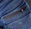 Farmer munkásnadrág, Denim, 82% pamut, Oxford szövet, Cordura betétek, cippzáras zsebek, kék-fekete, L