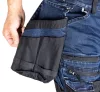 Farmer munkásnadrág, Denim, 82% pamut, Oxford szövet, Cordura betétek, cippzáras zsebek, kék-fekete, M