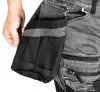 Farmer munkásnadrág, Denim, 82% pamut, Oxford szövet, Cordura betétek, cippzáras zsebek, szürke-fekete, M