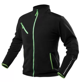   Polár munkavédelmi kabát, Premium, fekete, Cordura megerősítésekkel, 300g/m2, XXXL
