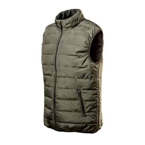 Kifordítható olíva munkavédelmi mellény, CAMO, 100% poliészter, 80g/m2, L