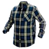 Flanel munkaing, kék-oliva-fekete, 100% pamut, M