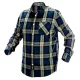 Flanel munkaing, kék-oliva-fekete, 100% pamut, M