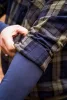 Flanel munkaing, kék-oliva-fekete, 100% pamut, M