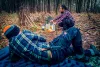 Flanel munkaing, kék-oliva-fekete, 100% pamut, M