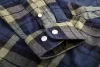 Flanel munkaing, kék-oliva-fekete, 100% pamut, M