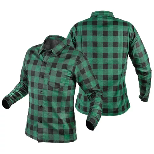 Flanel munkaing, zöld-fekete, 100% pamut, S