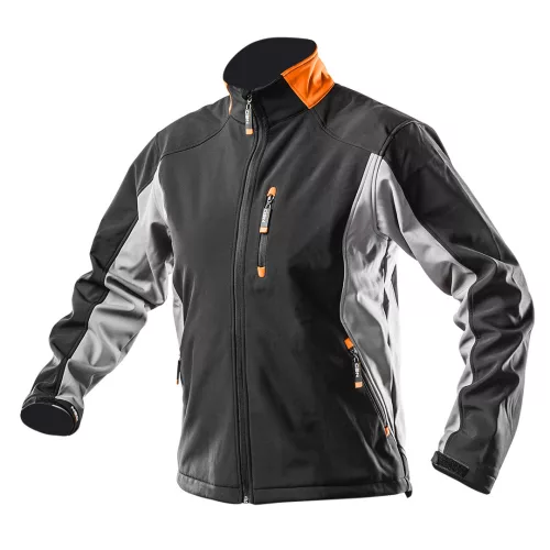 Softshell munkavédelmi kabát, víz- és szélálló, XL/56 vízálló (5000mm), szellőztető szelepek (3000mpv), XL