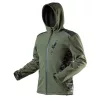 Terepmintás softshell munkavédelmi kabát, víz- és szélálló, kapucni, CAMO, vízáll: 5000mm, L