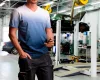 Munkavédelmi póló, kék árnyékmintás, Denim, 100% pamut, 180g/m2, XXL